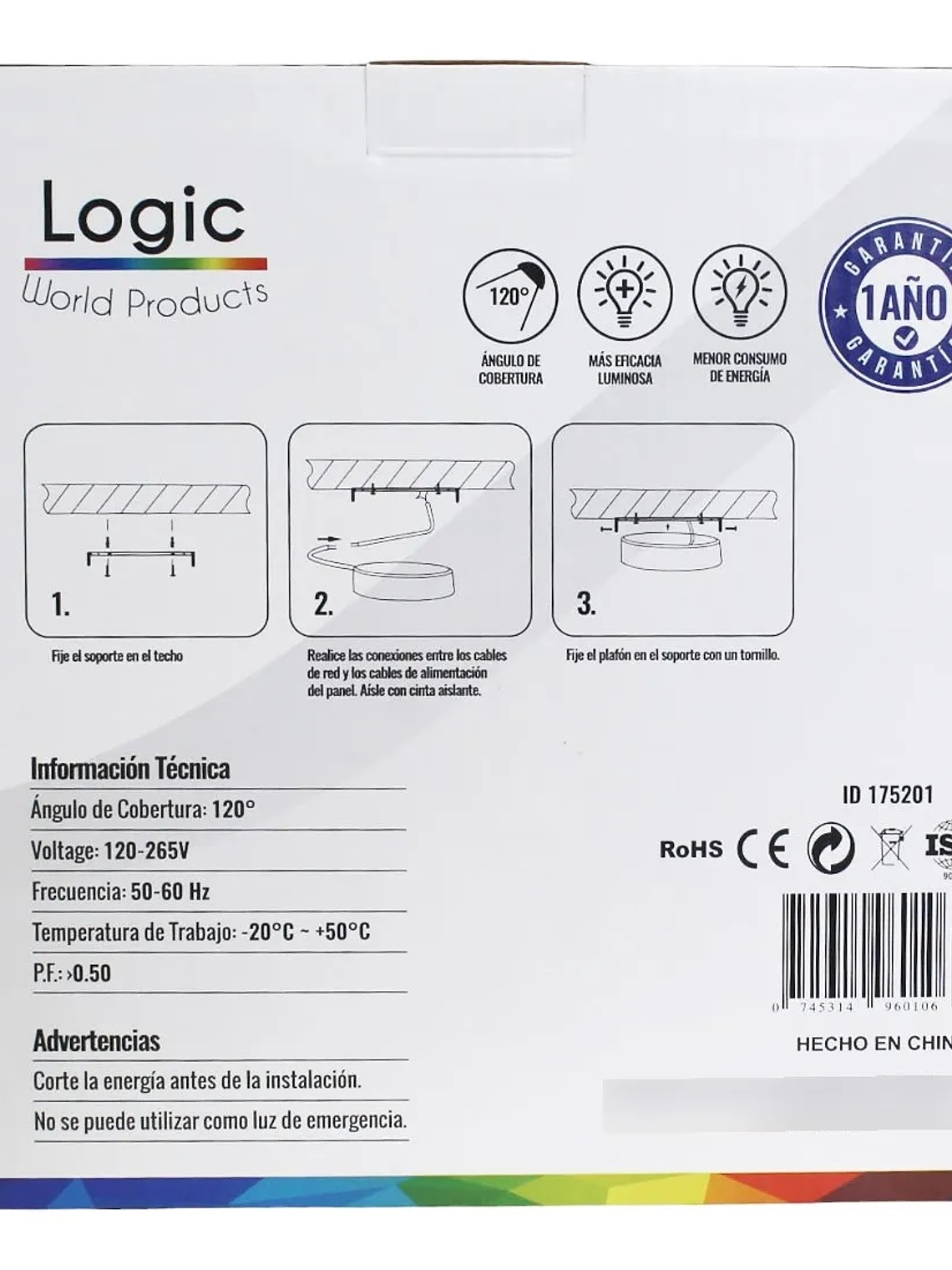 Plafón LED sobrepuesto 18W 3CCT luz seleccionable 3000K/4000K/6500K 7
