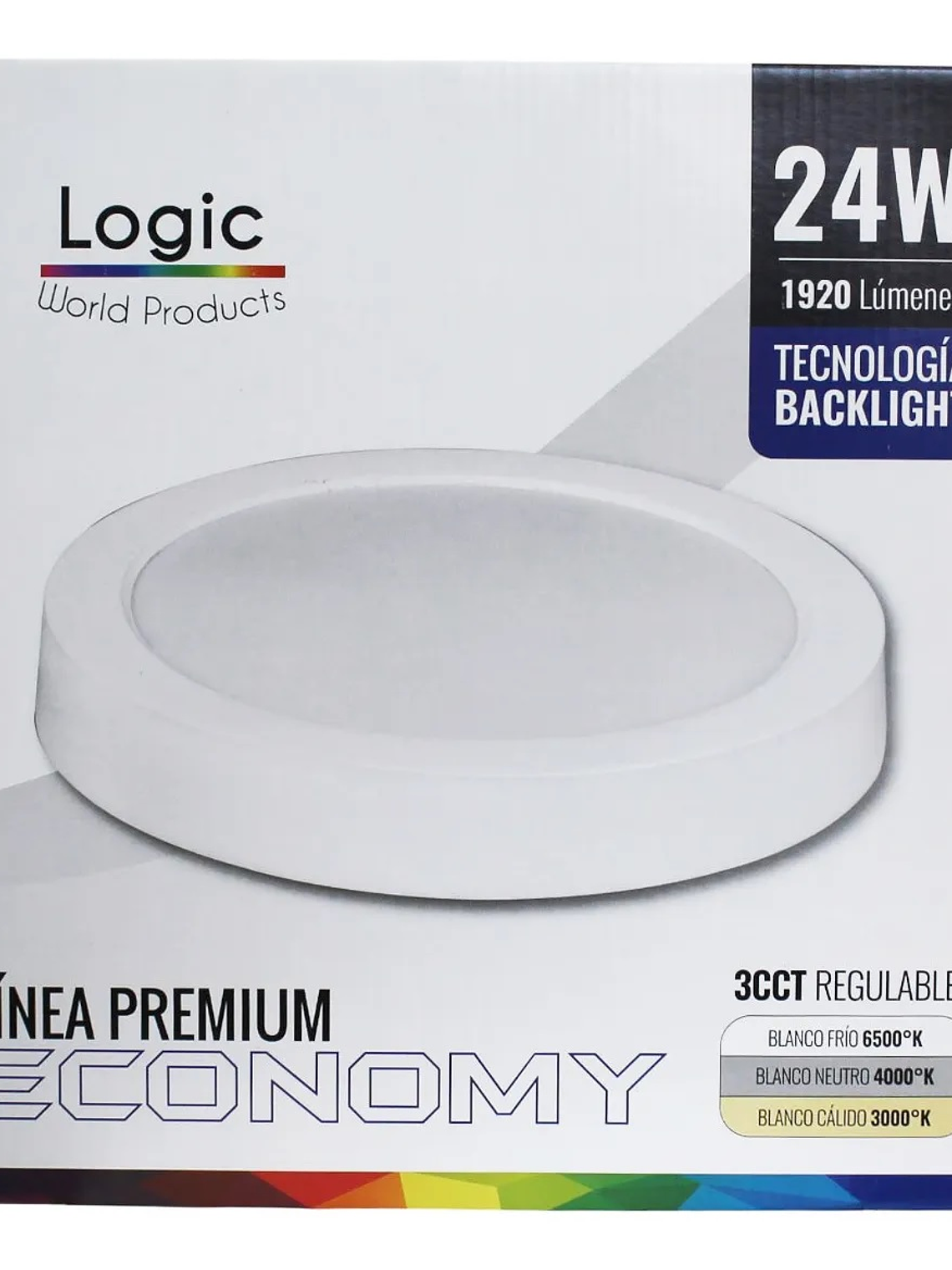 Plafón LED sobrepuesto 24W 3CCT luz seleccionable 3000K/4000K/6500K 7