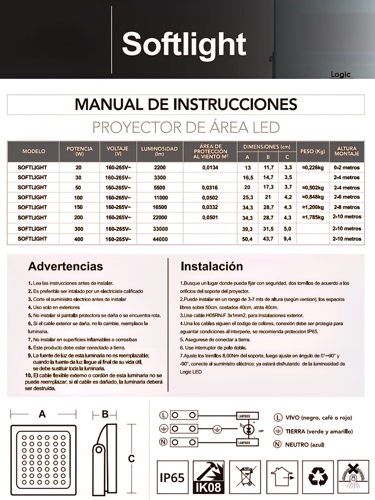 Proyector LED SOFTLIGHT 400W IP65 Luz Fría SEC  5