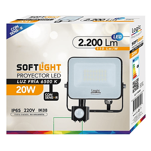 Proyector LED SOFTLIGHT 20W luz fría sensor PIR IP65 SEC