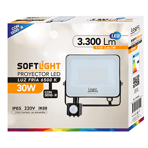 Proyector LED SOFTLIGHT 30W luz fría sensor PIR IP65 SEC