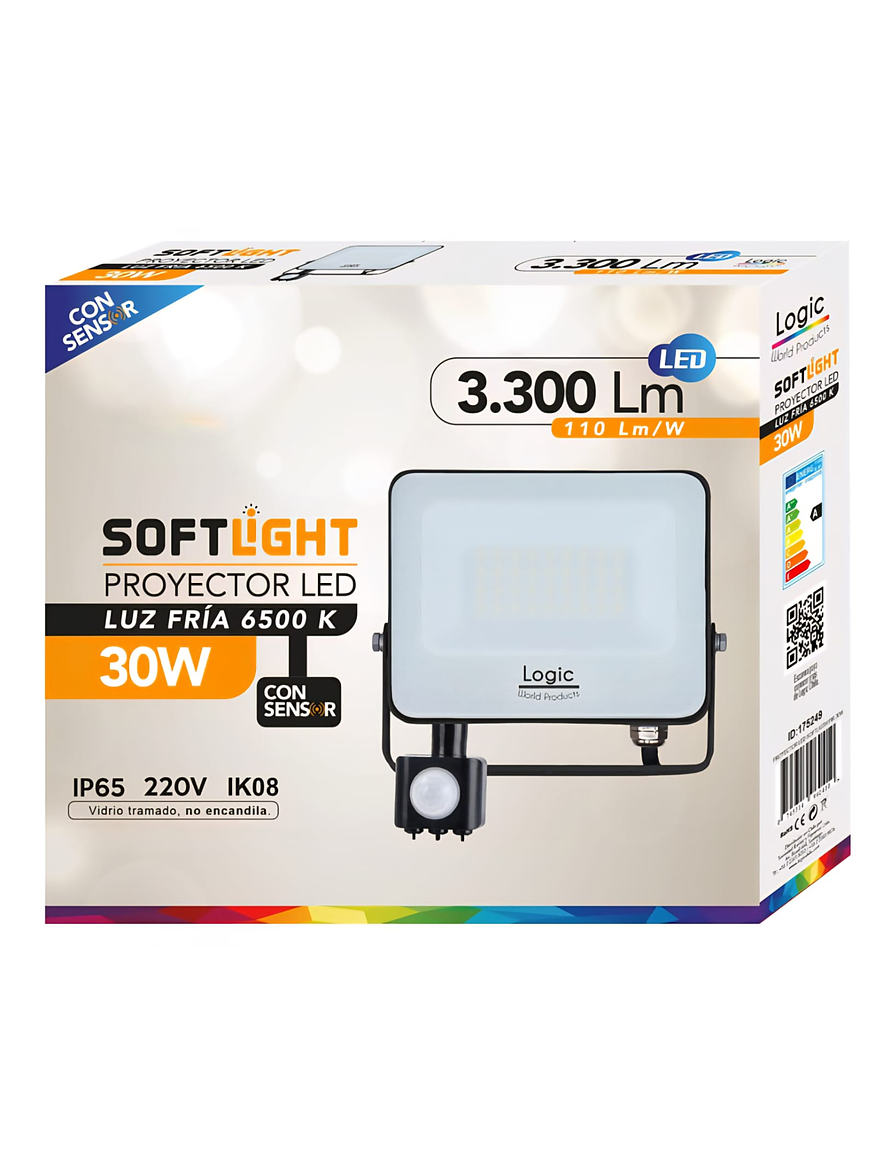 Proyector LED SOFTLIGHT 30W luz fría sensor PIR IP65 SEC 2