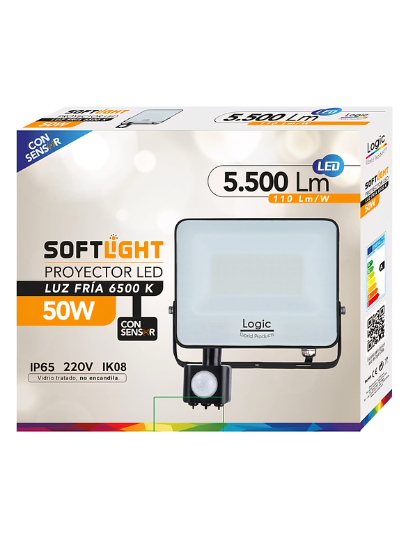 Proyector LED SOFTLIGHT 50W luz fría sensor PIR IP65 SEC 3