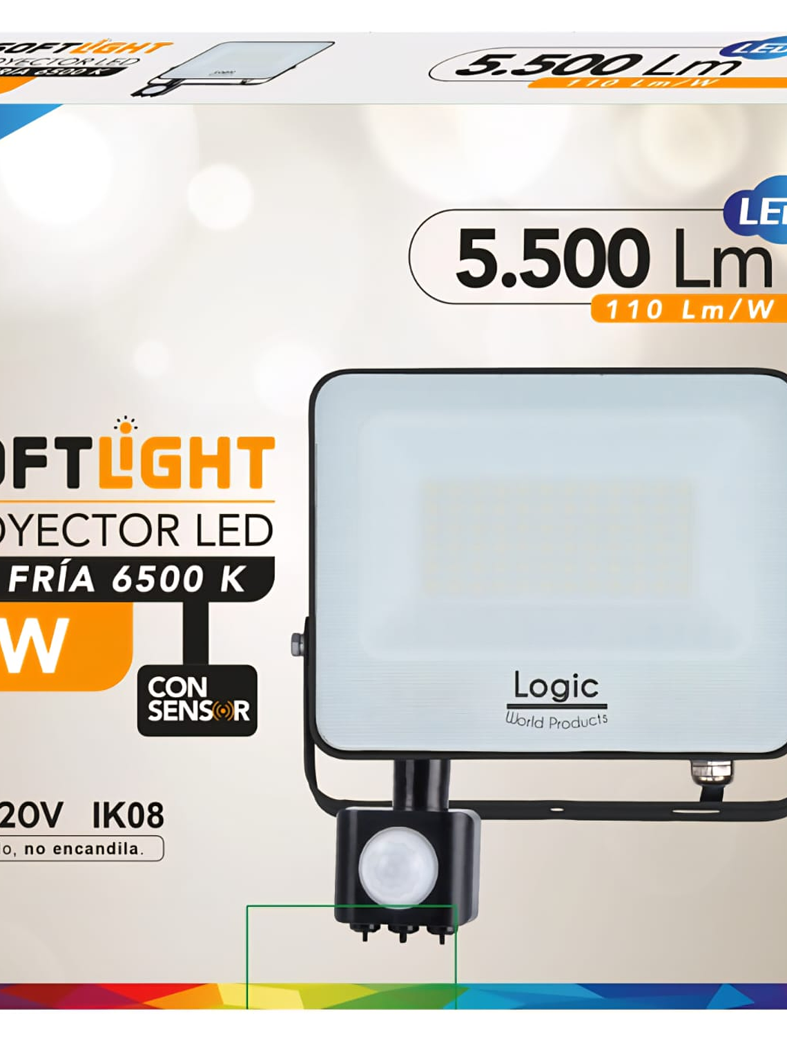 Proyector LED SOFTLIGHT 50W luz fría sensor PIR IP65 SEC 3