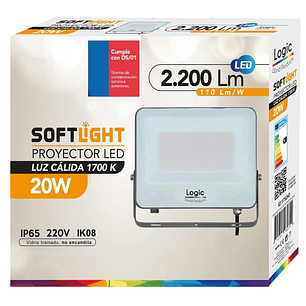 Proyector LED SOFTLIGHT 20W Luz Ambar 1700K IP65 DS1