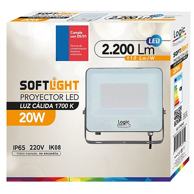Proyector LED SOFTLIGHT 20W Luz Ambar 1700K IP65 DS1