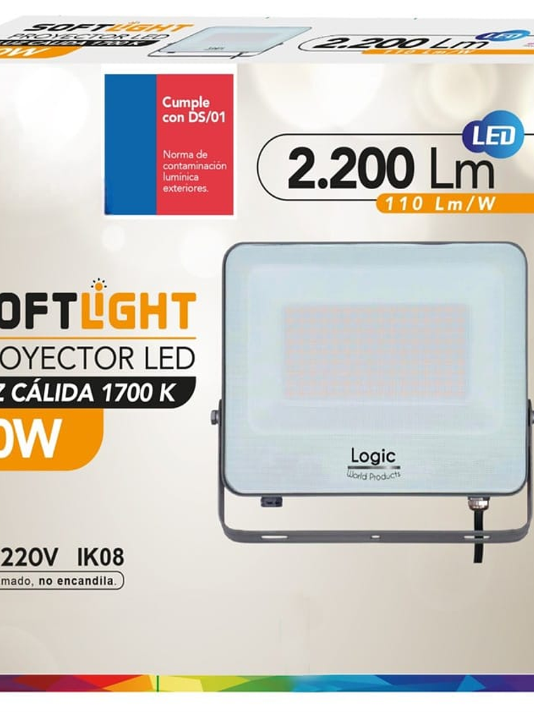 Proyector LED SOFTLIGHT 20W Luz Ambar 1700K IP65 DS1 1