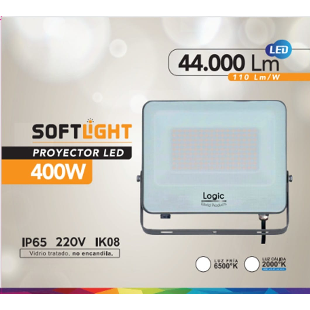 Proyector LED SOFTLIGHT 400W luz cálida 2000K IP65 DS1