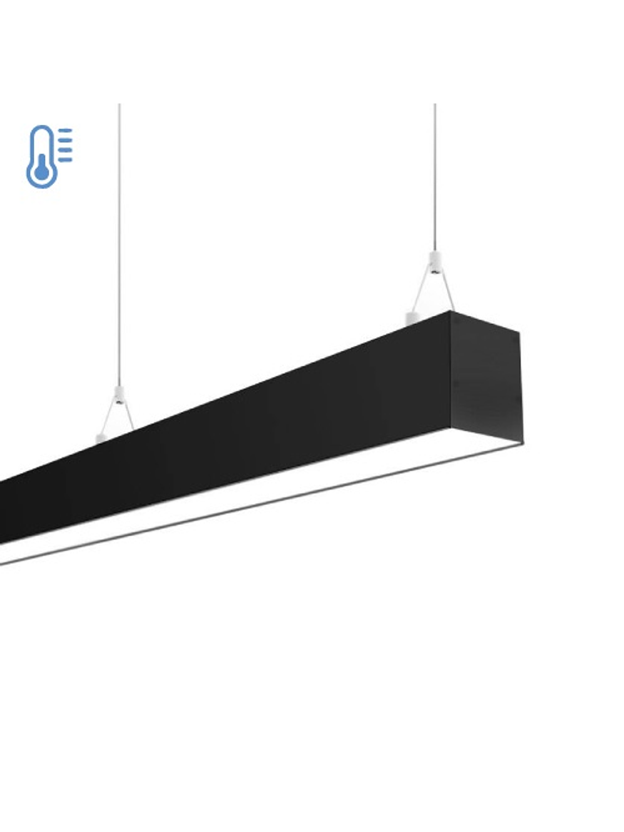 Colgante Lineal LED 40W 120cm Luz Fría 6500K Negro 4
