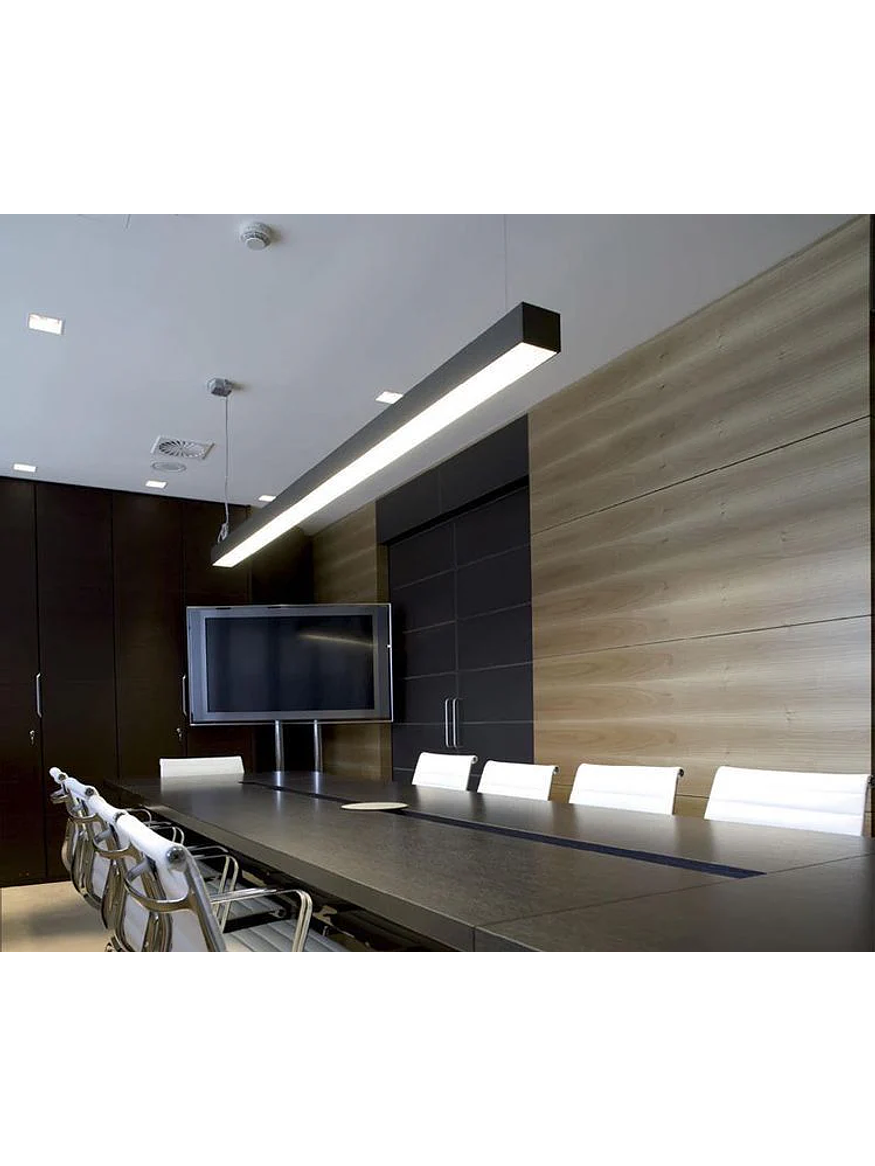 Colgante Lineal LED 40W 120cm Luz Cálida 3000K Negro 5