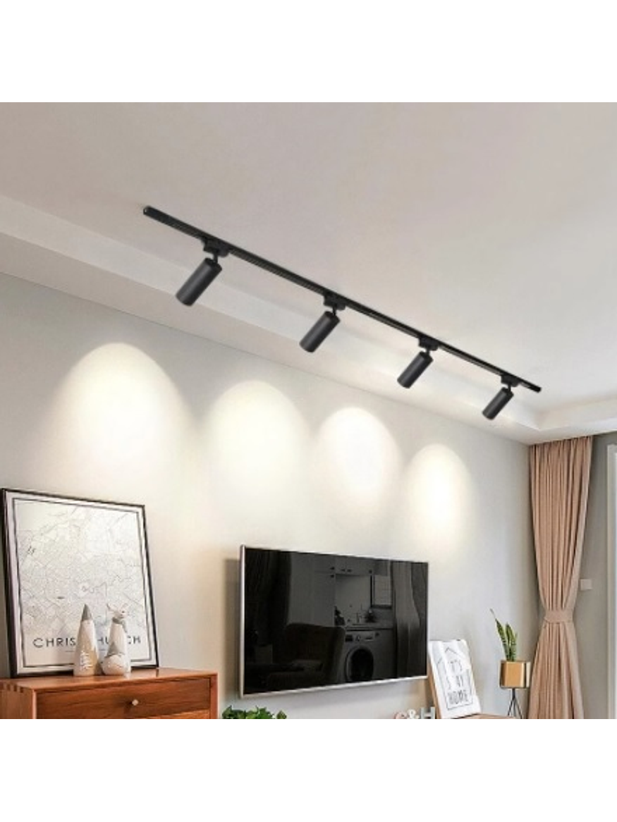 Foco Para Riel Monofásico 30W Luz Neutra Carcasa Negra 3