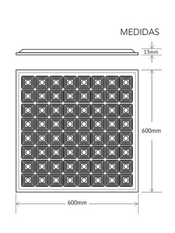Panel LED de Puntos Slim 48W 600x600 13mm 5