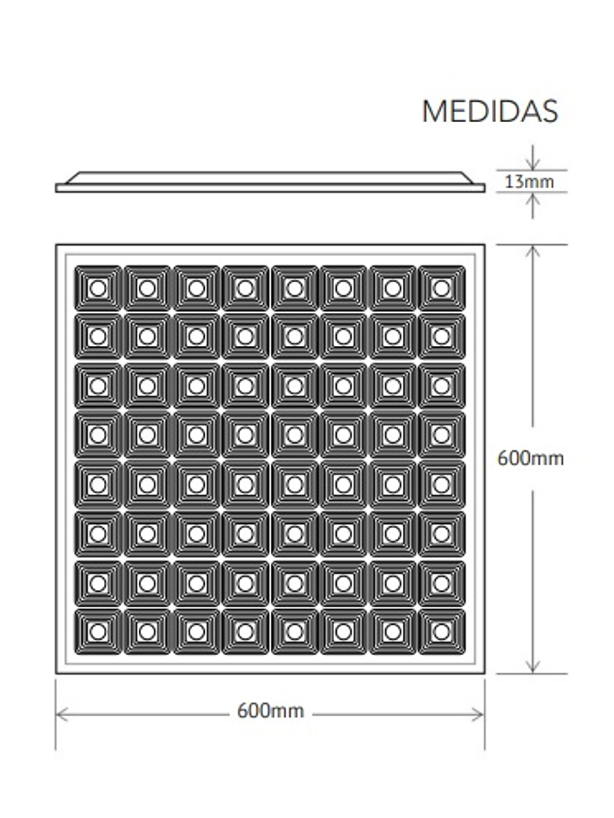 Panel LED de Puntos Slim 48W 600x600 13mm 5