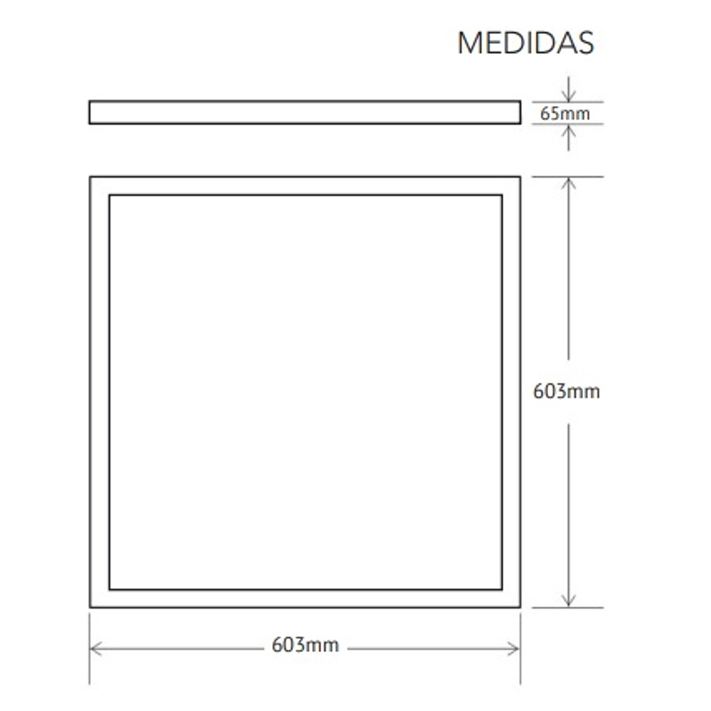 Marco Luminoso LED 48W 60x60 Luz Fría LUMEX 