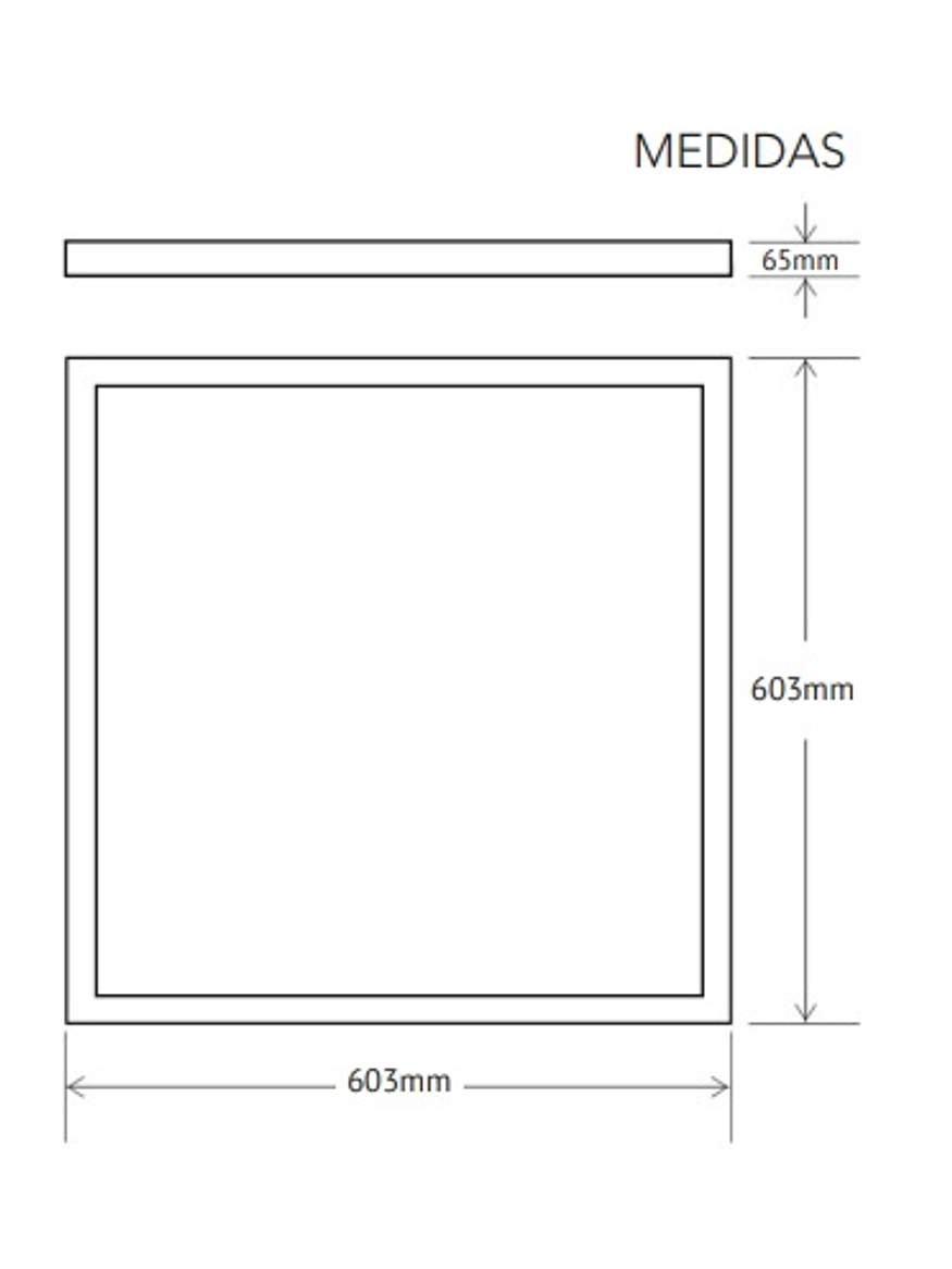 Marco Luminoso LED 48W 60x60 Luz Fría 6500K LUMEX 2