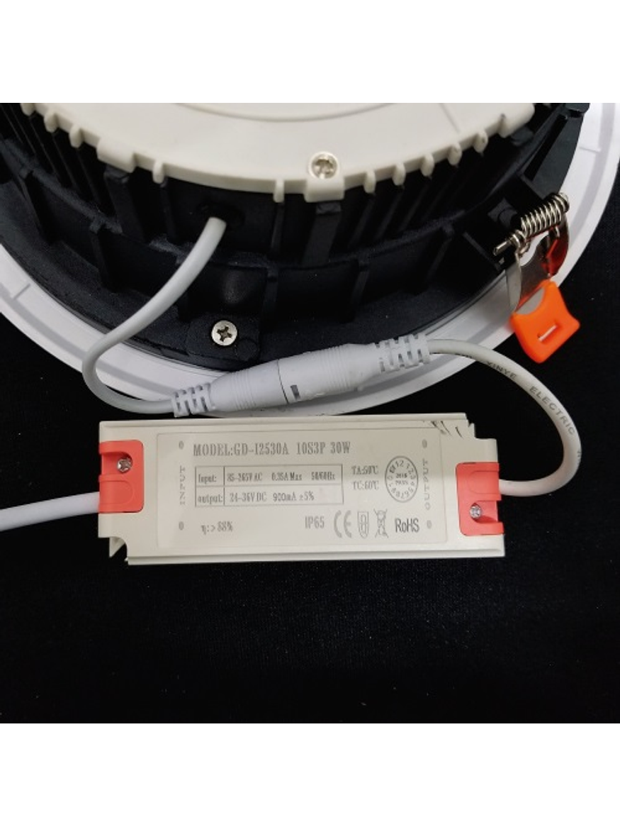 Downlight Empotrado COB 30W Luz Fría Redondo 3