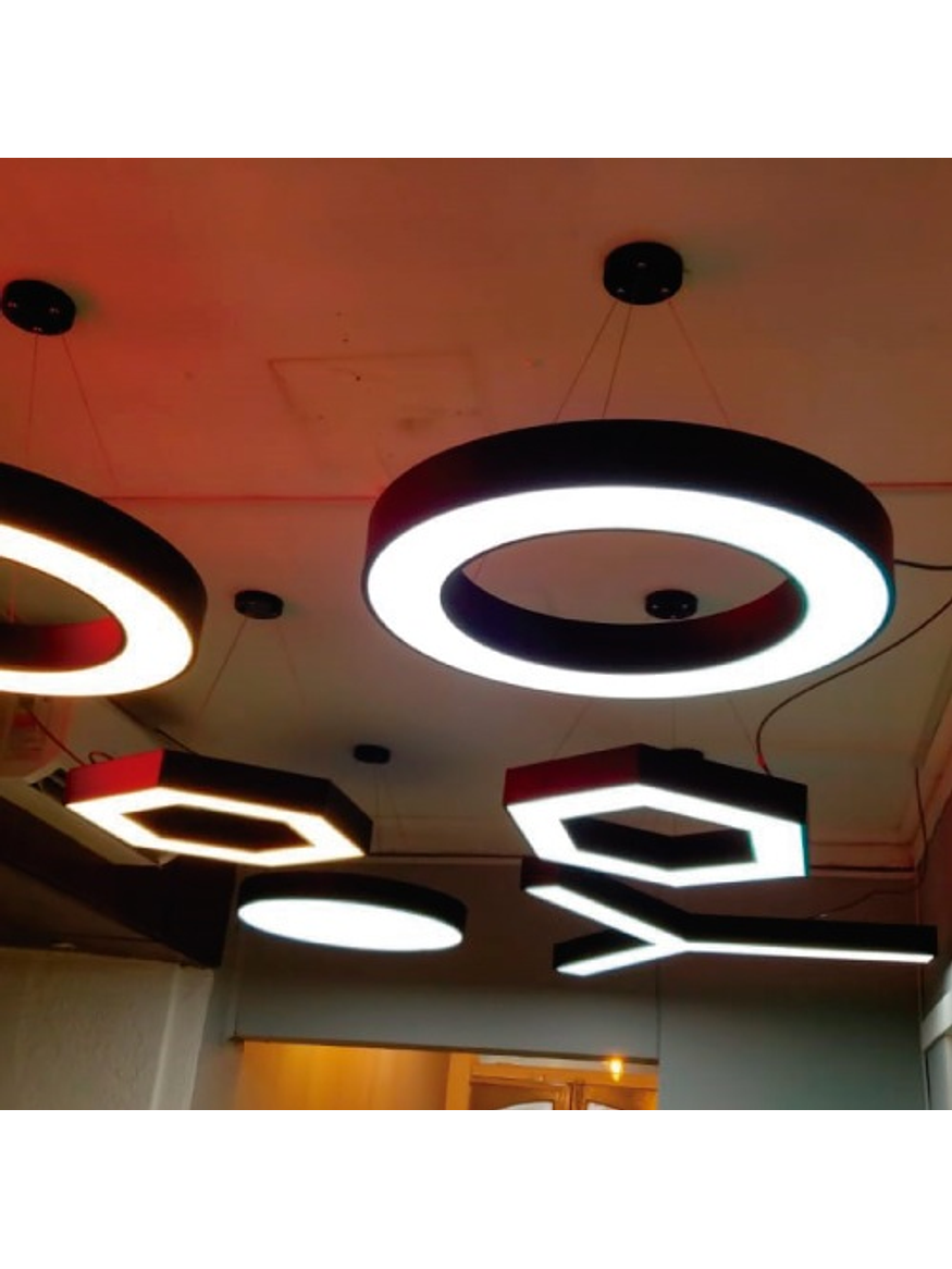 Colgante Tipo Aro LED 48W Luz Neutra Negro Ø60  3