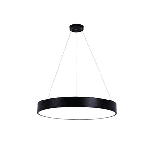 Lámpara Colgante Circular LED 48W Luz Fría Negra Ø60