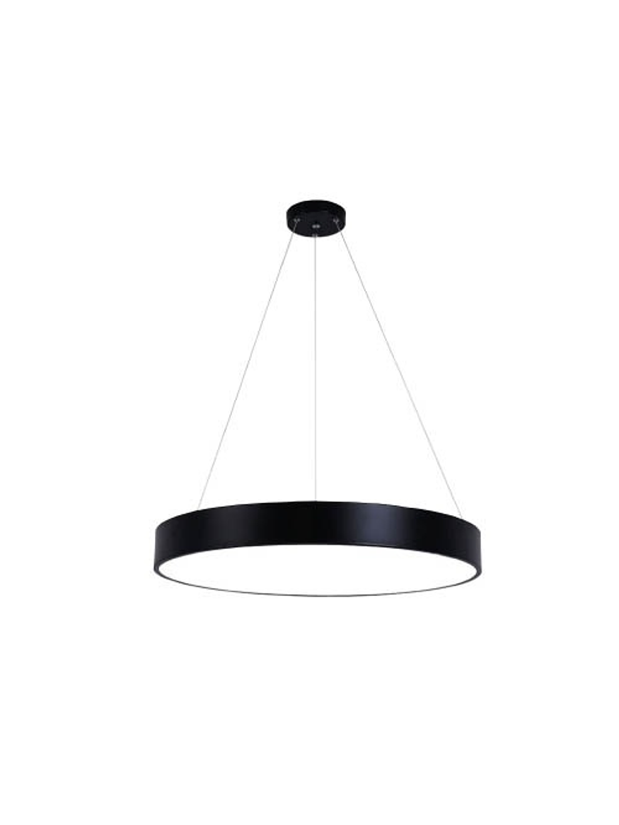 Lámpara Colgante Circular LED 48W Luz Fría Negra Ø60 1