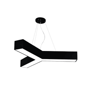 Lámpara Colgante LED 48W Forma Y  Luz Fría Negra 