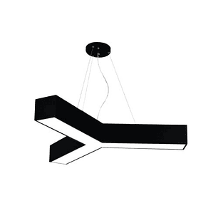 Lámpara Colgante LED 48W Forma Y  Luz Fría Negra 