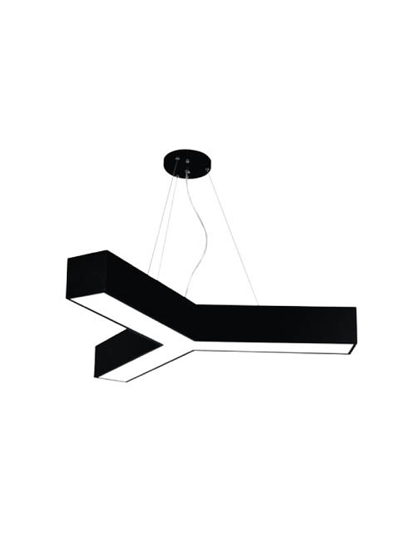 Lámpara Colgante LED 48W Forma Y  Luz Fría Negra  1