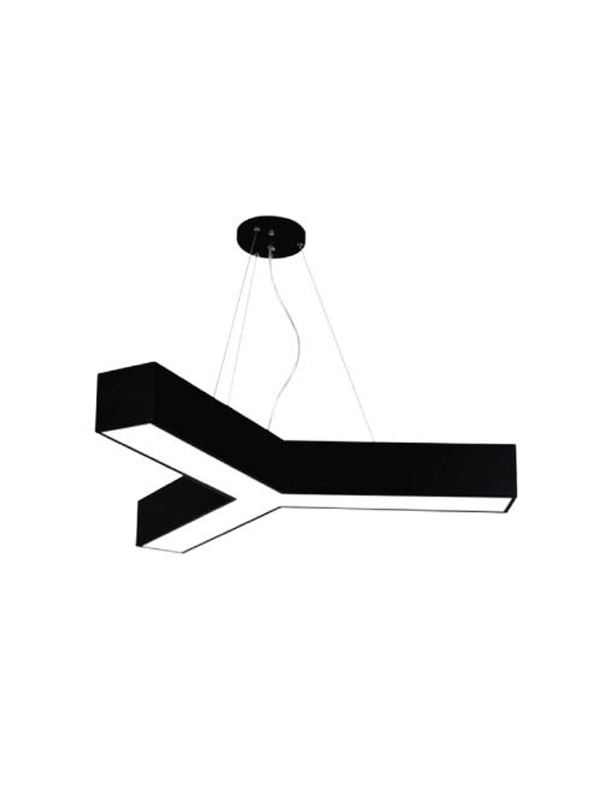 Lámpara Colgante LED 48W Forma Y  Luz Fría Negra  1