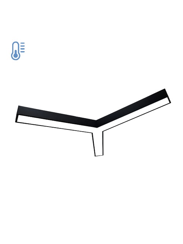 Lámpara Colgante LED 48W Forma Y  Luz Fría Negra  3