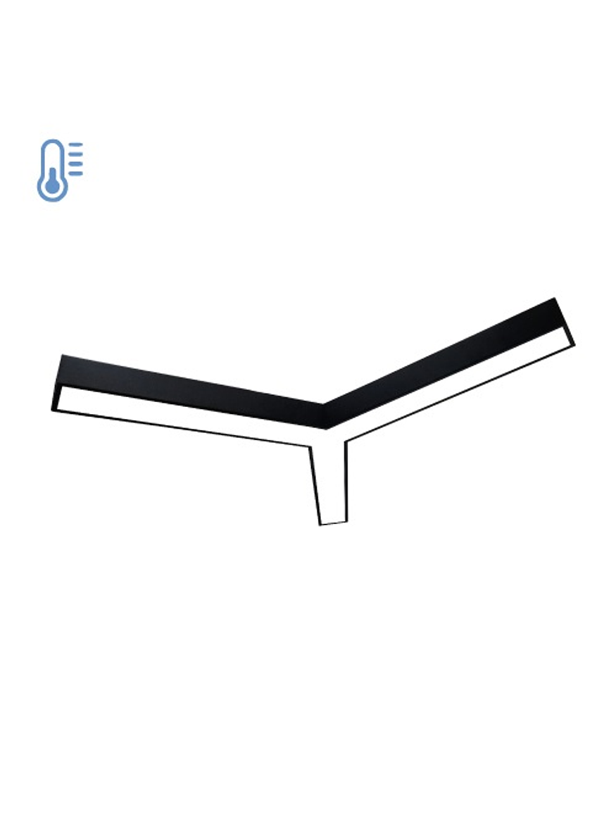 Lámpara Colgante LED 48W Forma Y  Luz Fría Negra  3