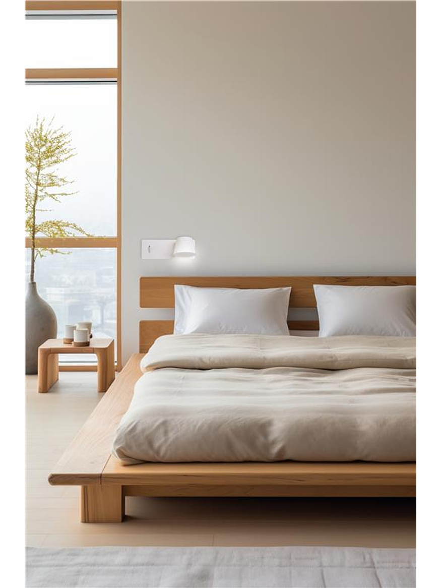 Aplique LED NARRA Lectura 6W Luz Cálida  USB A+C Blanco 3