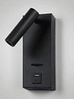 Aplique LED Lectura Roblan Akademi 3W Luz Cálida con Interruptor y USB Negro - Miniatura 1