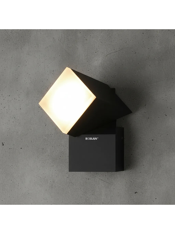 Aplique LED Exterior 1-Foco 8W Luz Cálida IP54 Gris Oscuro 3