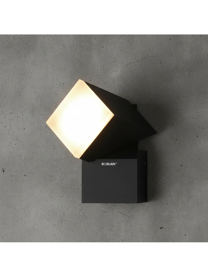 Aplique LED Exterior 1-Foco 8W Luz Cálida IP54 Gris Oscuro 3