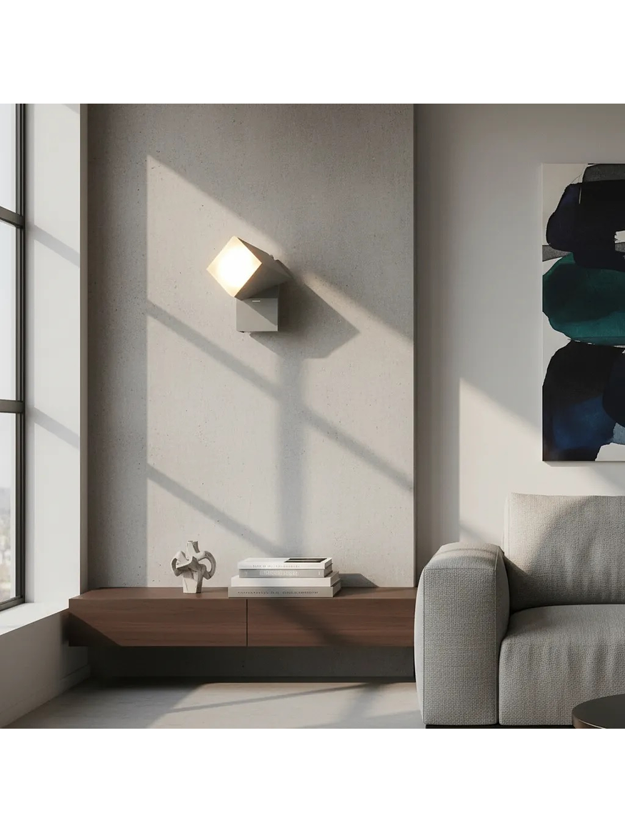 Aplique LED Exterior 1-Foco 8W Luz Cálida IP54 Plata 4