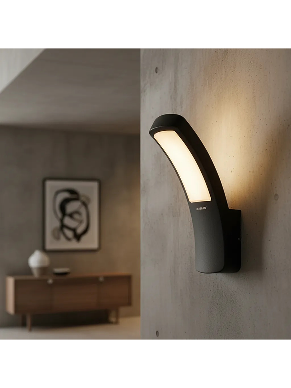 Aplique LED Exterior 12,5W Luz Cálida IP54 Gris Oscuro 4