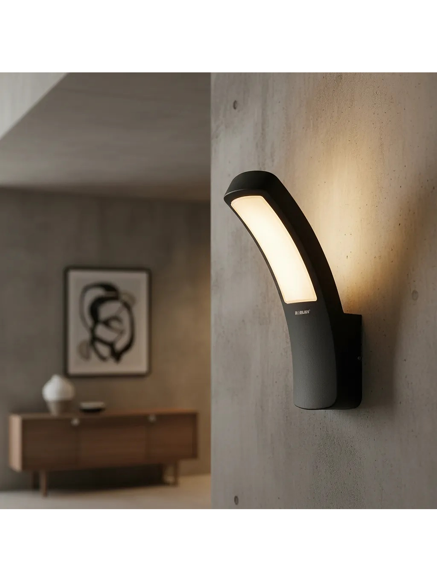 Aplique LED Exterior 12,5W Luz Cálida IP54 Gris Oscuro 4