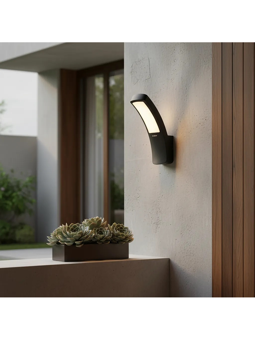 Aplique LED Exterior 12,5W Luz Cálida IP54 Gris Oscuro 6