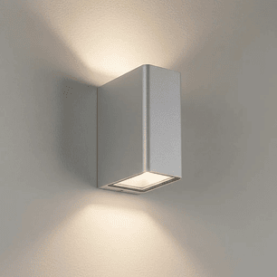 Aplique LED Exterior Bifocal 13W Luz Cálida IP54 Plata