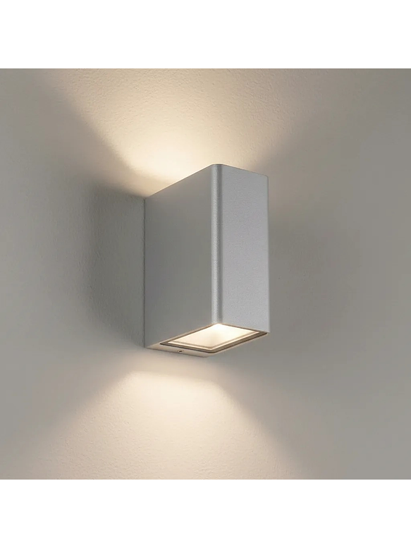 Aplique LED Exterior Bifocal 13W Luz Cálida IP54 Plata 1