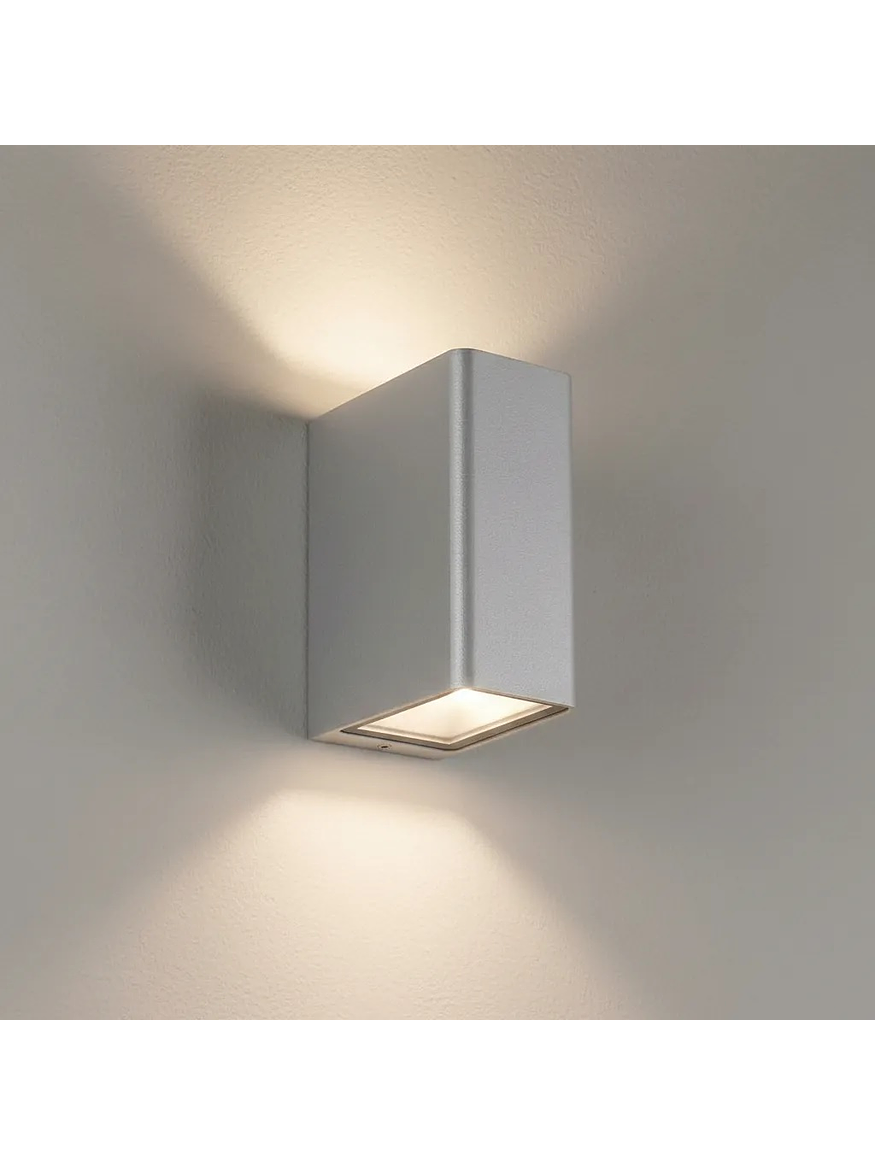 Aplique LED Exterior Bifocal 13W Luz Cálida IP54 Plata 1