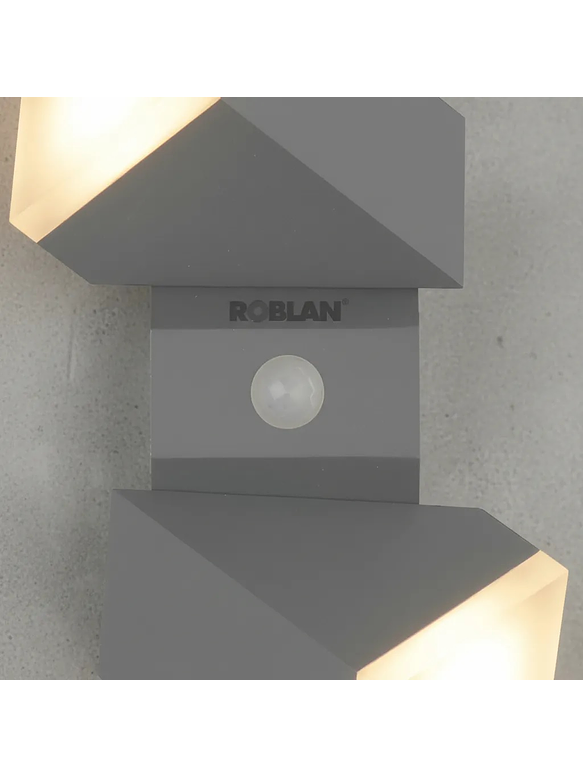 Aplique LED Exterior Bifocal 12,5W Luz Cálida con Sensor IP54 Plata 3