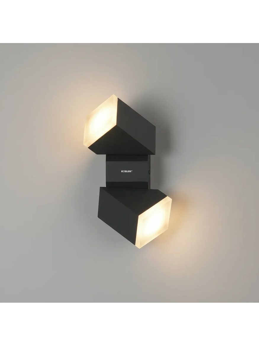 Aplique LED Exterior Bifocal 12,5W Luz Cálida IP54 Gris Oscuro 2