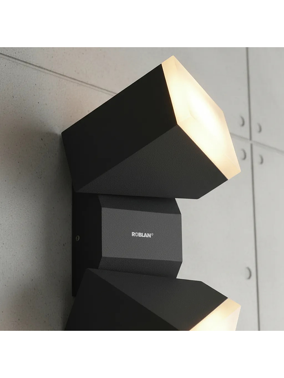 Aplique LED Exterior Bifocal 12,5W Luz Cálida IP54 Gris Oscuro 4