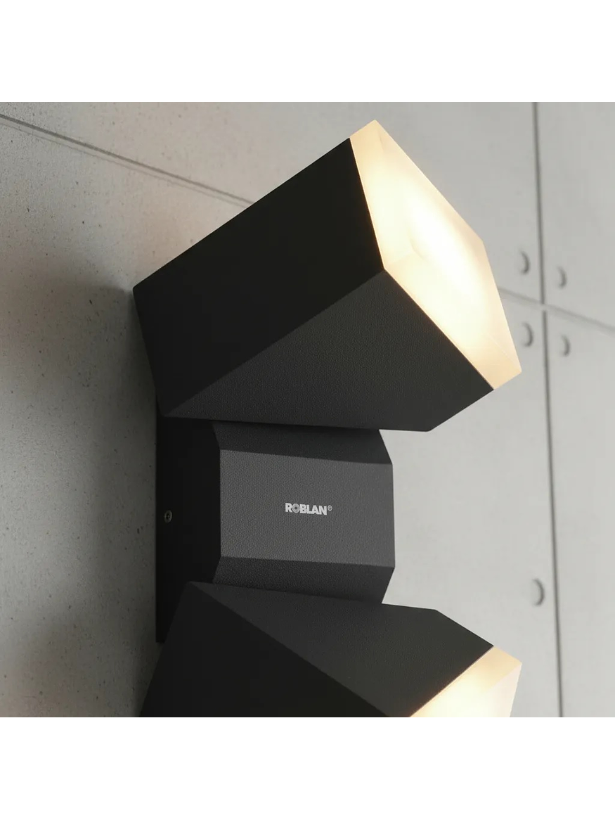 Aplique LED Exterior Bifocal 12,5W Luz Cálida IP54 Gris Oscuro 4