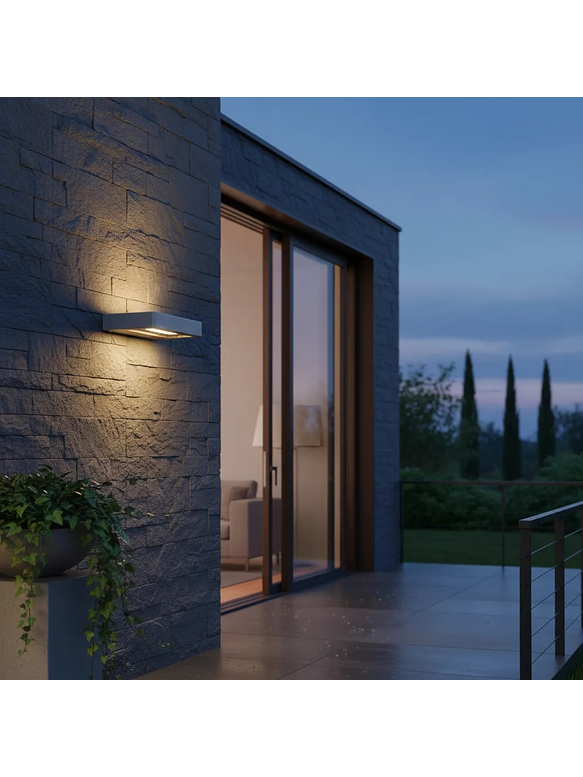 Aplique LED Exterior 11W Luz Cálida IP54 Plata 6