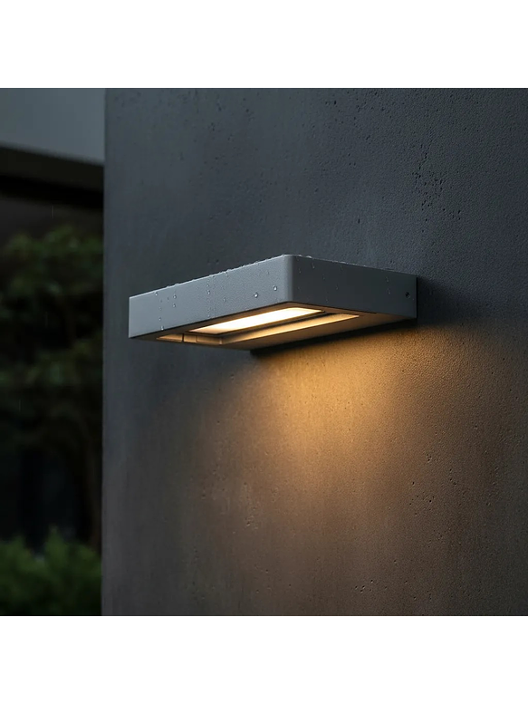 Aplique LED Exterior 11W Luz Cálida IP54 Plata 1