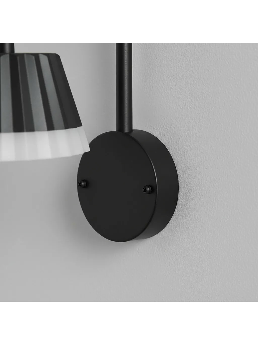 Aplique muro negro LED 10W 3000K IP54 Ø15cm 5