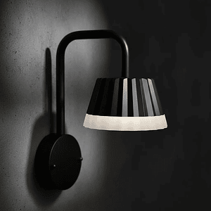 Aplique muro negro LED 10W 3000K IP54 Ø15cm
