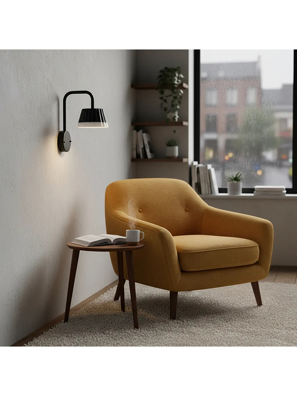 Aplique muro negro LED 10W 3000K IP54 Ø15cm 6