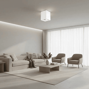 Aplique Techo Cuadrado Blanco 1xGU10 IP20